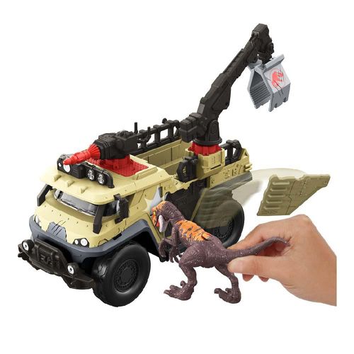 Veículo de Captura e Figura de Ação - Jurassic World - 'N Crush Truck - Mattel