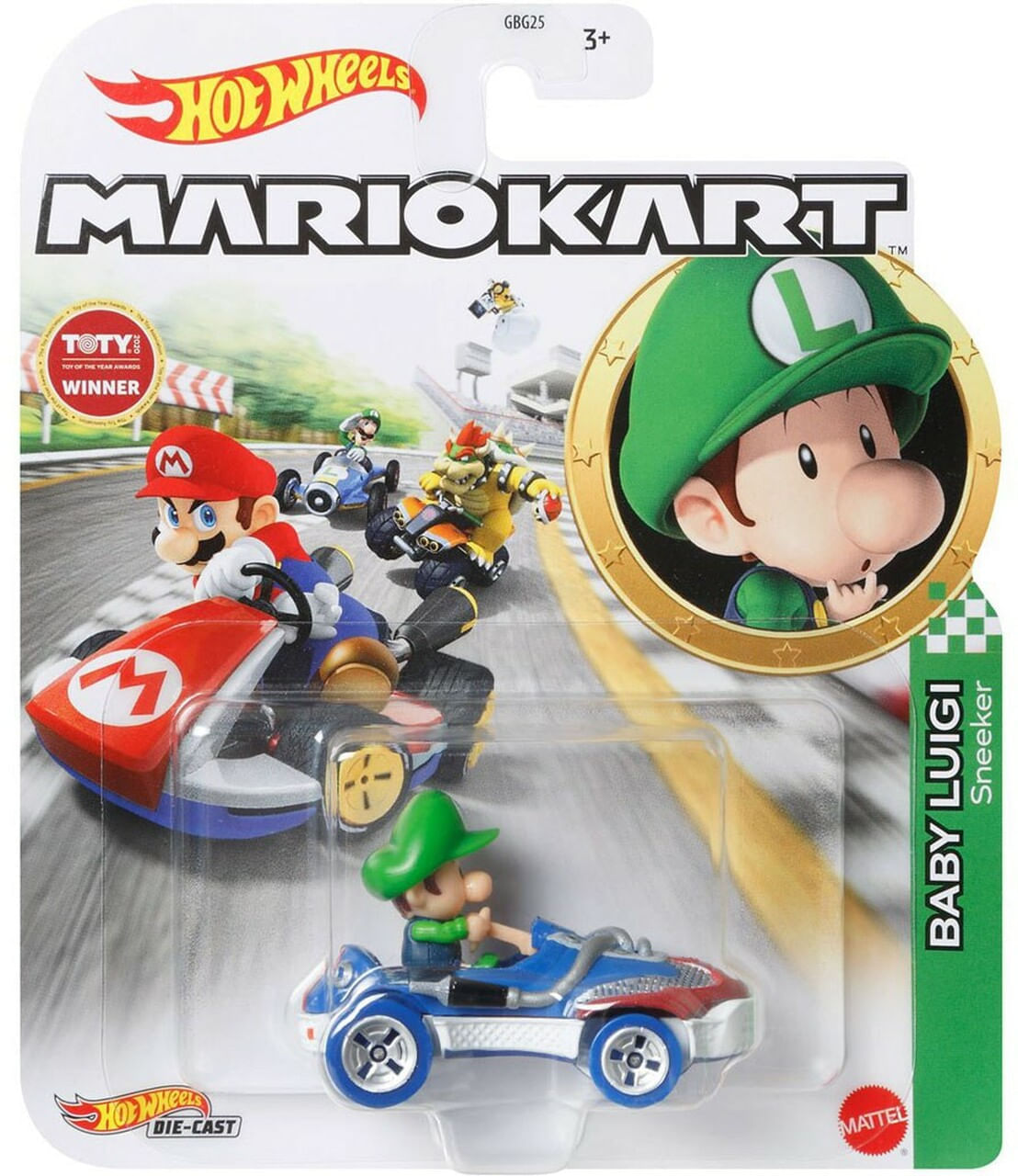 Hot Wheels Mario Kart Baby Luigi Sneeker Hdb28 Ri Happy