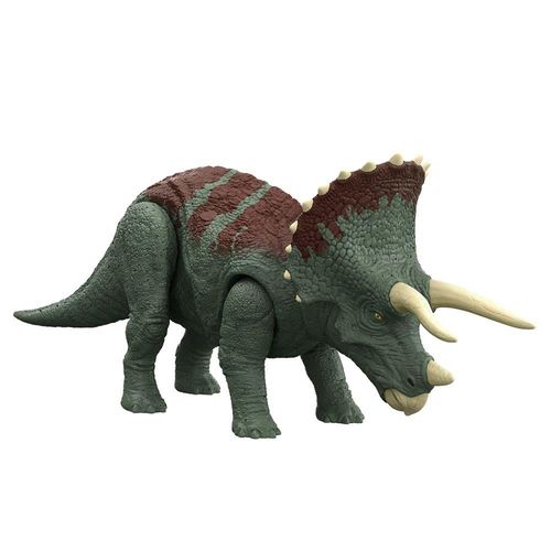 Figura de Ação - Jurassic World - Triceratops - Ruge e Ataca - 17 cm -  Mattel