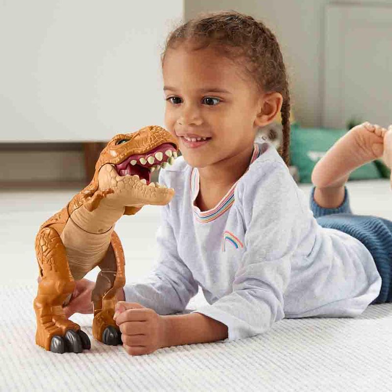 Mattel Imaginext Jurassic World Dinossauro Brinquedo T-Rex Ação de luta