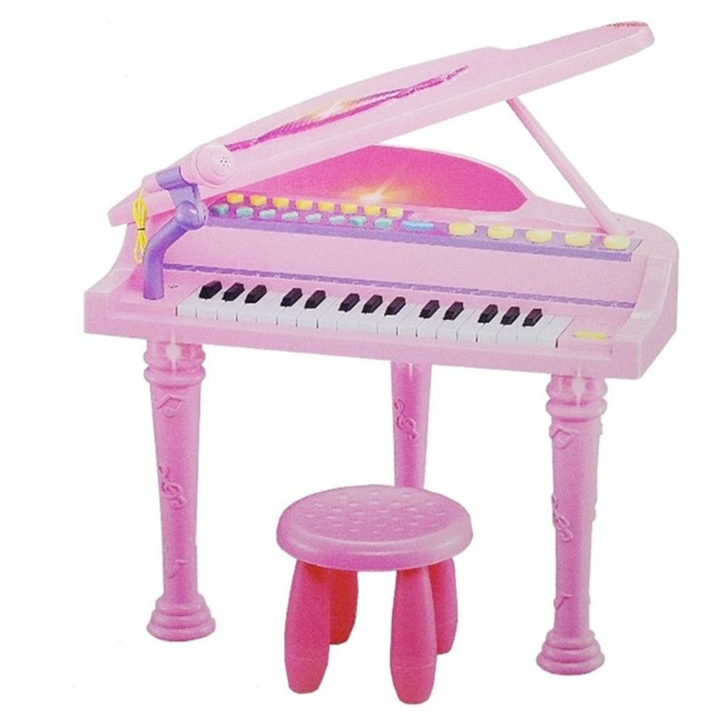 Piano Infantil Rosa Teclado Musical Com Sons De Bichinhos Bichos Animais  Pianinho Tecladinho Bebê Presente Menina - Ri Happy