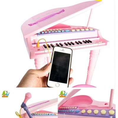 Brinquedo Teclado Piano Infantil 32 Teclas Com Microfone (ROSA)