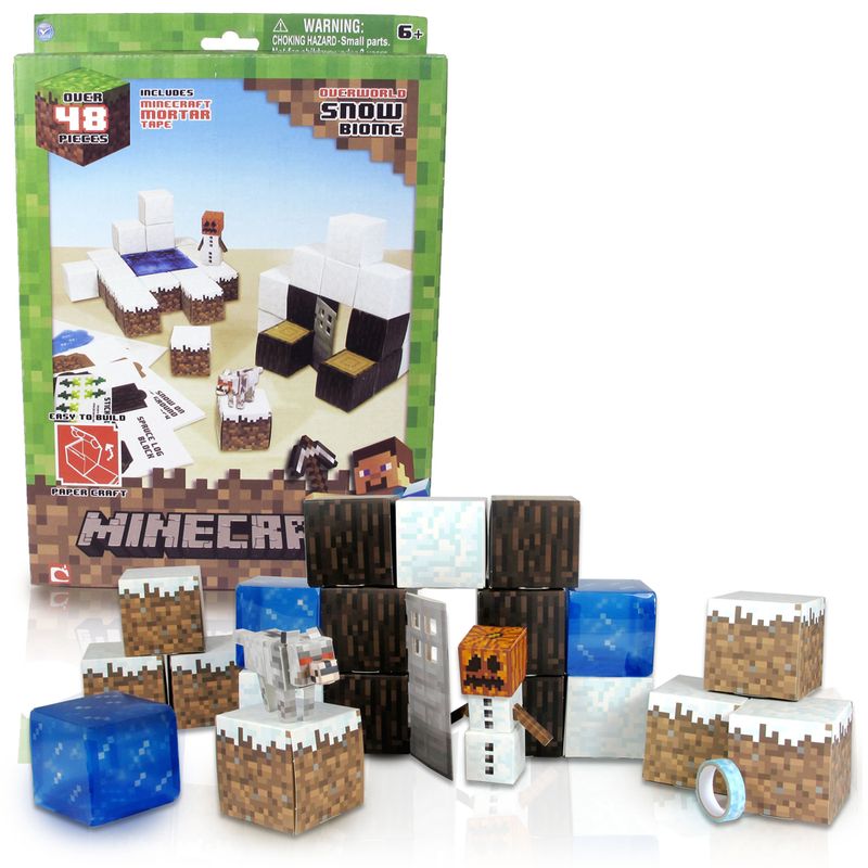 Conjunto-Minecraft---Papercraft---Snow-Bione---Multikids---BR149