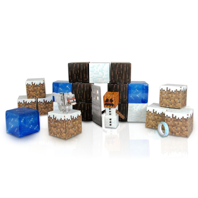 Conjunto-Minecraft---Papercraft---Snow-Bione---Multikids---BR149