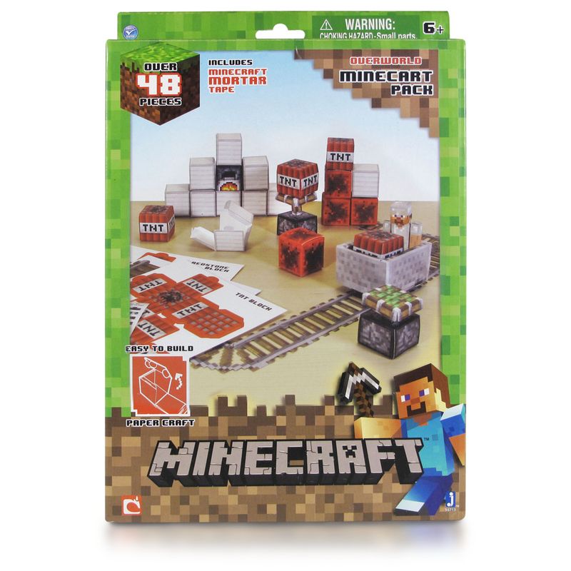 Conjunto Minecraft - Papercraft - Minecart - Multikids