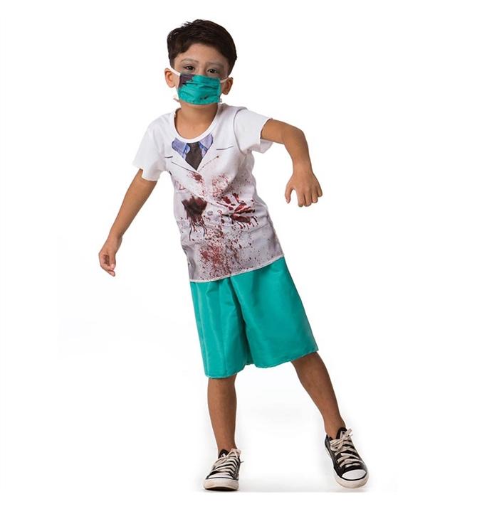 Fantasia de Halloween Infantil Masculino Zumbi Infectado com Máscara - Ri  Happy