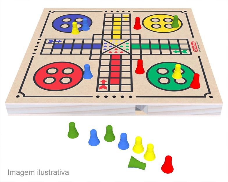 Damas e Ludo - Jogo de Tabuleiro - Ioiô de Pano Brinquedos Educativos