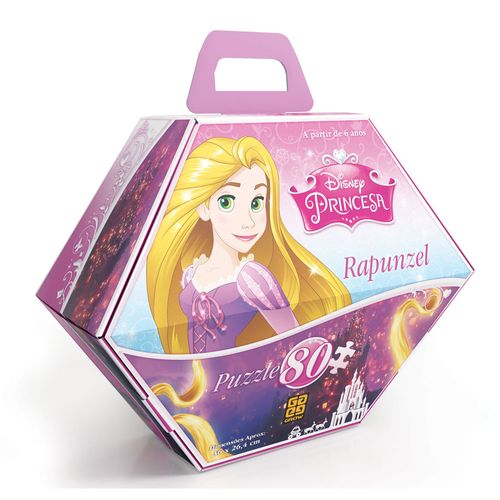 Bolsa Quebra-Cabeça 80 Peças - Princesas Disney Rapunzel - Grow