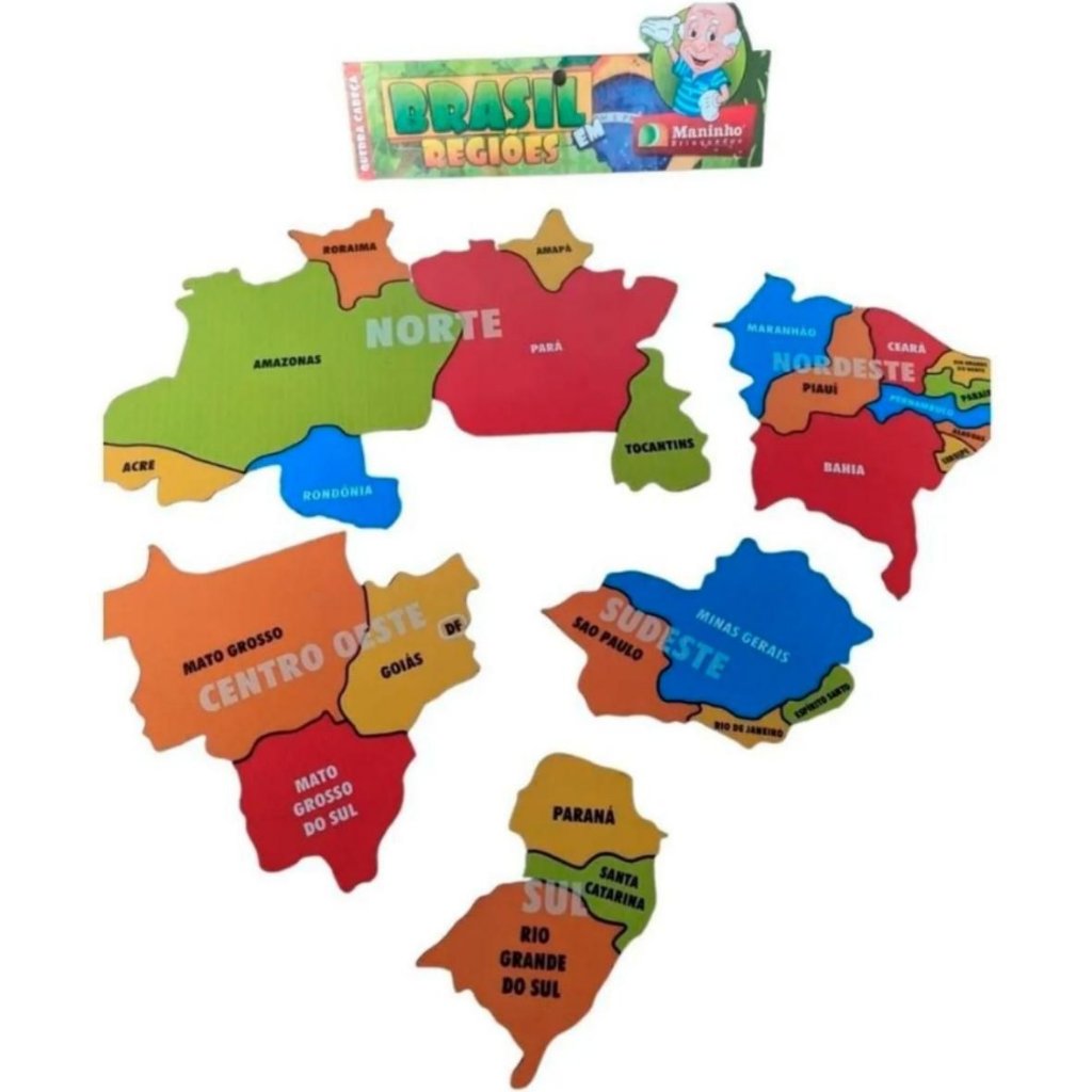 Quebra-Cabeça Mapa do Brasil, Maninho Brinquedos