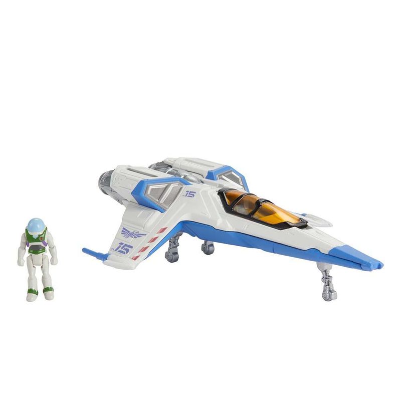 Mini-Boneco-e-Nave-Espacial---Disney-Pixar---Lightyear---Buzz---XL-15---Branca-e-Azul---Mattel-1