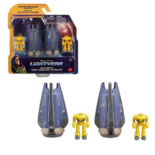 Mini Figuras de Ação e Naves Espacial - Disney Pixar - Lightyear - Zyclops e Pods - Mattel