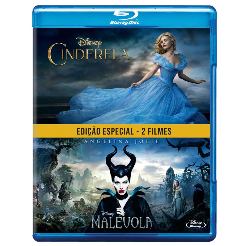 Blu-Ray---Pack-Com-2---Cinderela-2015-e-Malevola