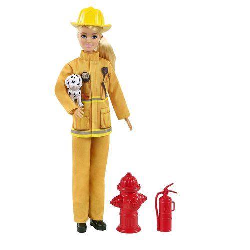 Boneca Articulada - Barbie Profissões Deluxe - Bombeira - Mattel