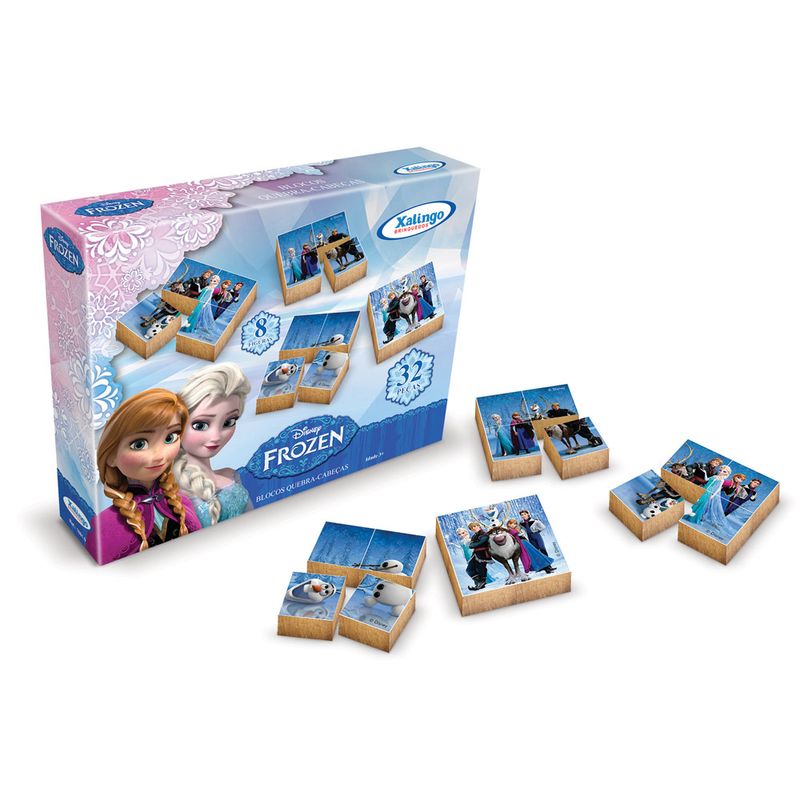 Quebra-Cabeca-Blocos-de-Madeira-32-pecas---Disney-Frozen---Xalingo