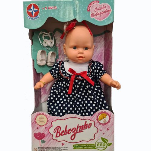 Boneca - Bebezinho - Vestido de Bolinha - Estrela