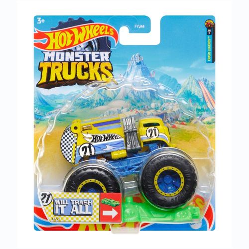 Veículo Die Cast - Hot Wheels - 1:64 - Monster Trucks - Will Trash It All - Mattel