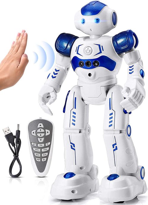 KingsDragon Brinquedo Robô Educativo Inteligente Eletrônico e Recarregável pCrianças 3 Anos ou Mais Branco