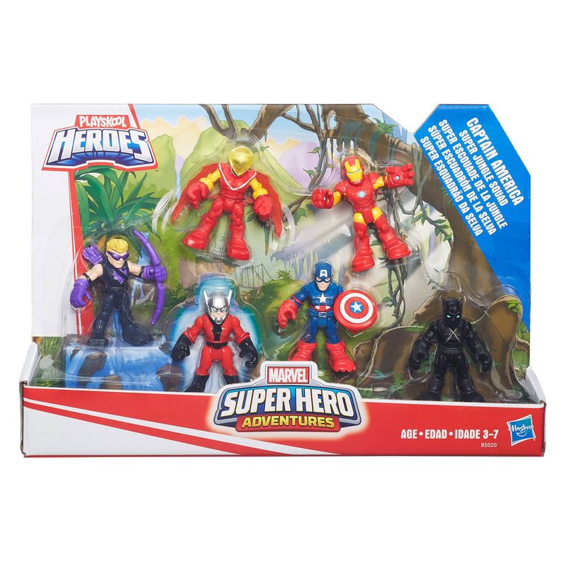 Mini-Figuras-Playskool-Heroes---Marvel-Super-Hero-Adventure---Capitao-America-Esquadrao-da-Selva---Hasbro