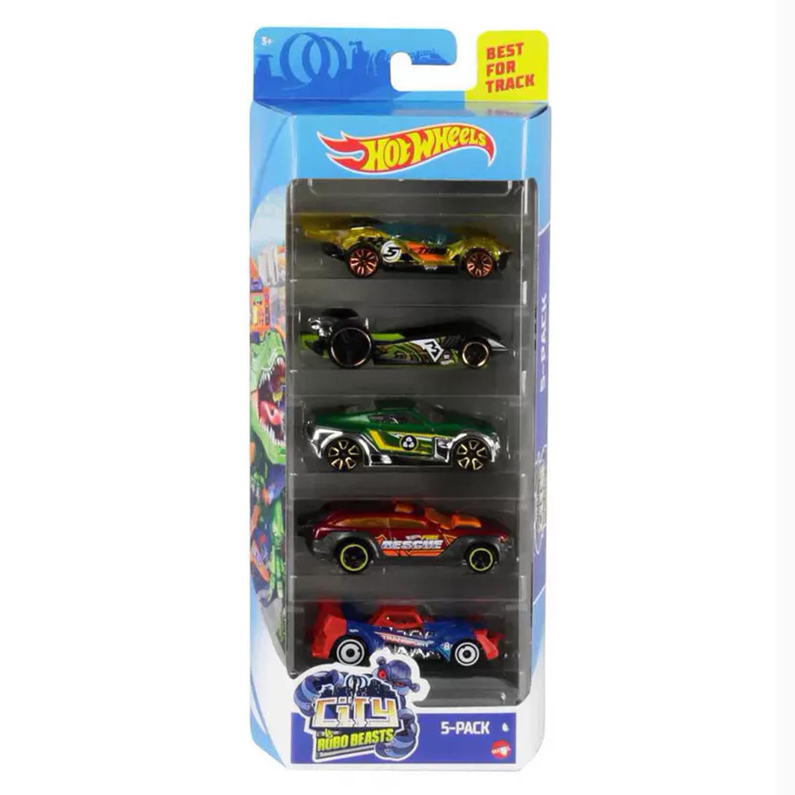Pack de 5 Hot Wheels - City Robo Beasts - GHP63 - Ri Happy