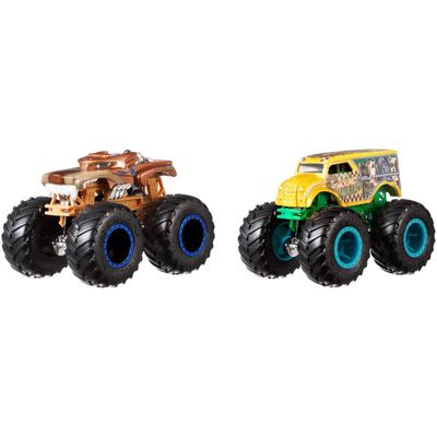 Hot Wheels Monster Trucks 1:64 Demolition Doubles 2-Pk - Hotweiler Vs Hound  Hauler