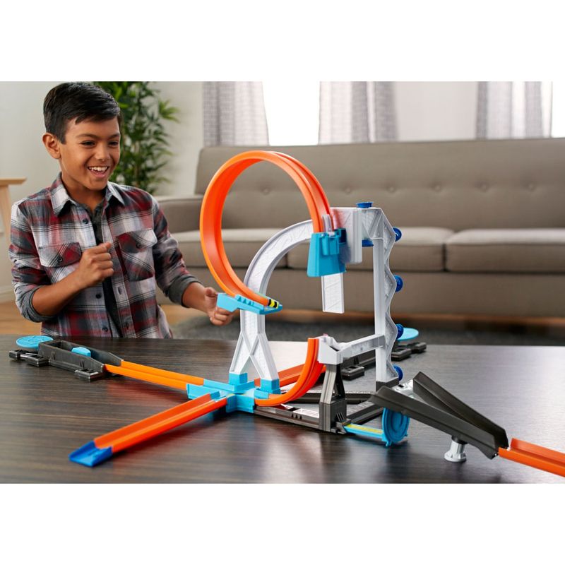 Conjunto-de-Pista-e-Extensores-Hot-Wheels---Kit-de-Acrobacia-com-Veiculo-e-Lancador---Mattel
