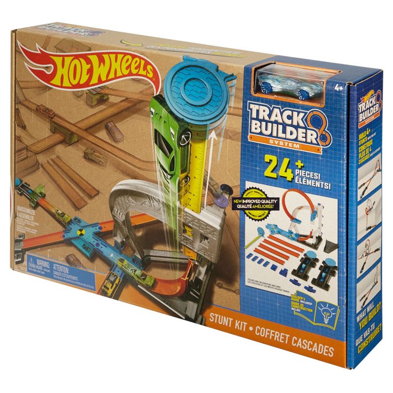Conjunto-de-Pista-e-Extensores-Hot-Wheels---Kit-de-Acrobacia-com-Veiculo-e-Lancador---Mattel