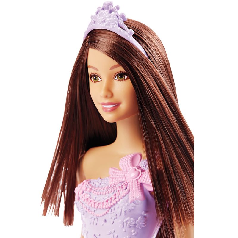 Boneca-Barbie---Fantasia-Basica---Baile-de-Princesas---Vestido-Roxo-e-Rosa---Mattel