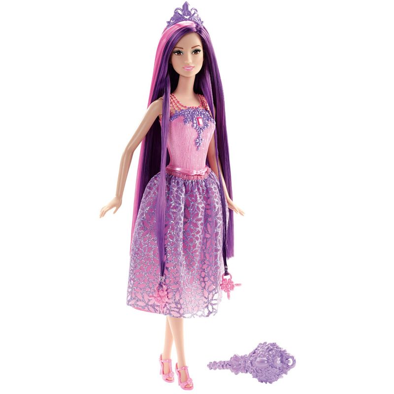 Boneca-Barbie-Colecionavel---Reinos-Magicos---Princesas-Penteados-Magicos---Cabelo-Roxo---Mattel