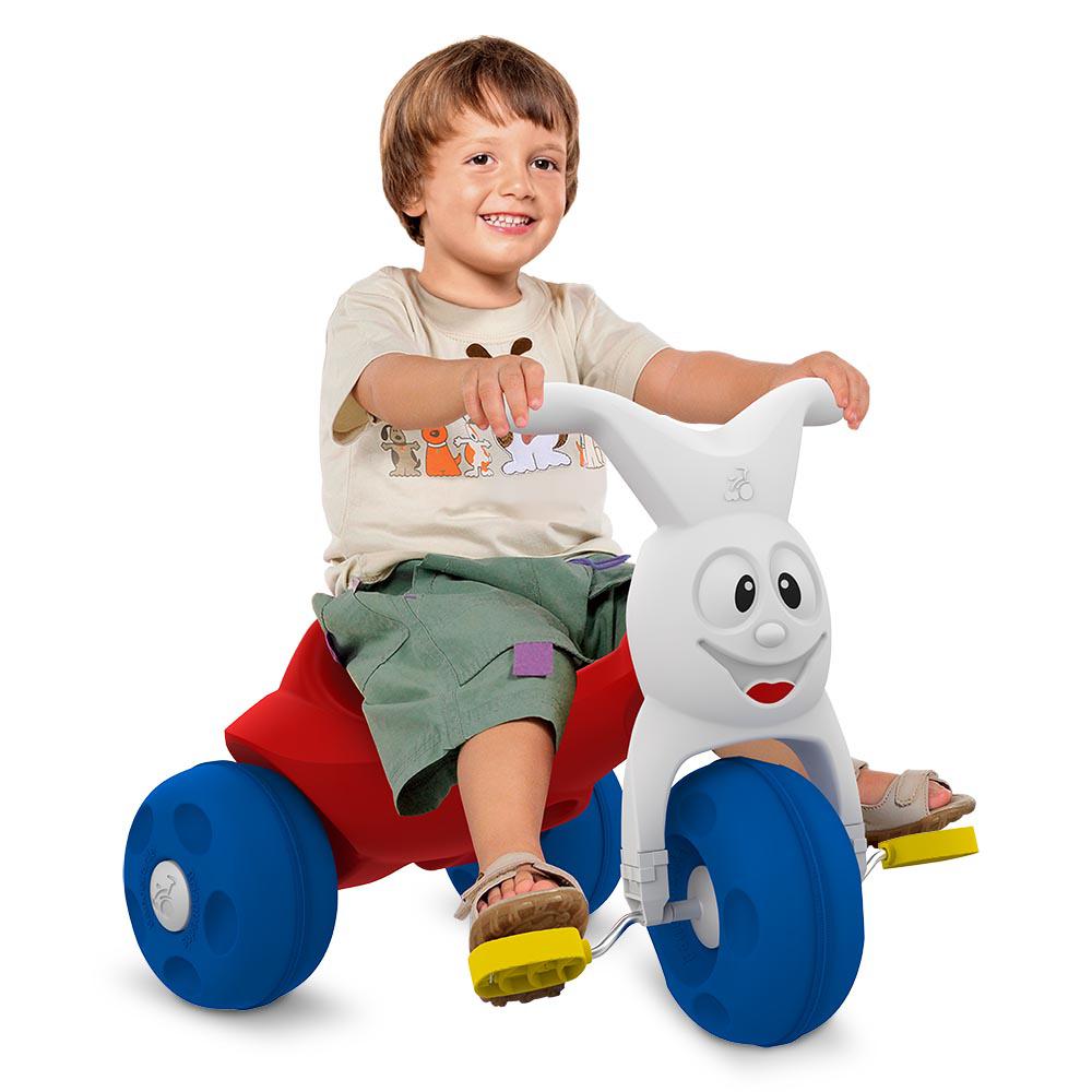 Triciclo Infantil Masculino Dalmata - Branco Com Vermelho