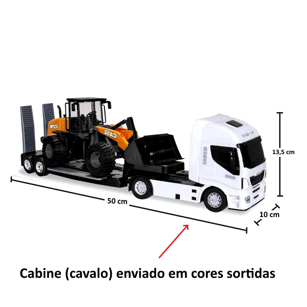 Caminhão De Brinquedo Iveco Plataforma Com Trator Case Usual no