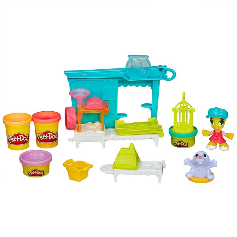 Playset-e-Massa-de-Modelar---Play-Doh-Town---Tenda-de-Mascotes-Pet-Shop---Hasbro