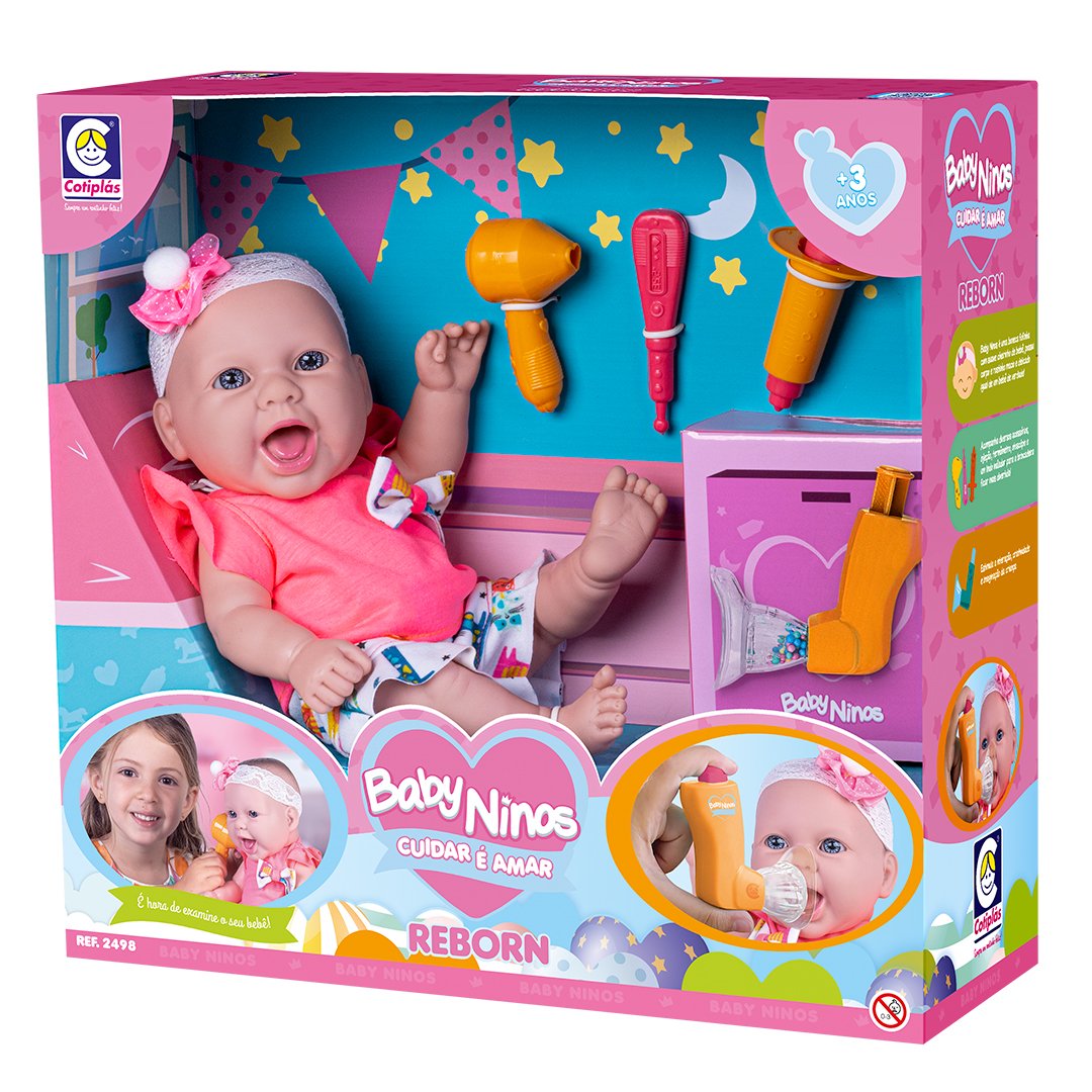 Boneca Coleção Ninos Reborn Sons de Bebê Sortida - 2211 - Cotiplás - Dorémi  Brinquedos