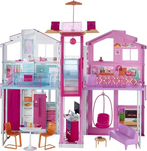 Barbie Casa de Bonecas com 19 Acessórios e Guarda Chuva Pop UP para Crianças a partir de 3 anos