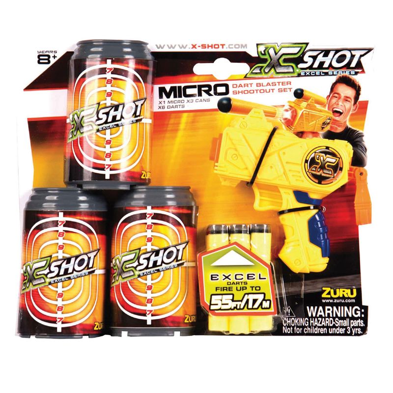 Lancador-com-Alvos---X-Shot-Excell---3-Latas-Alvo---Candide