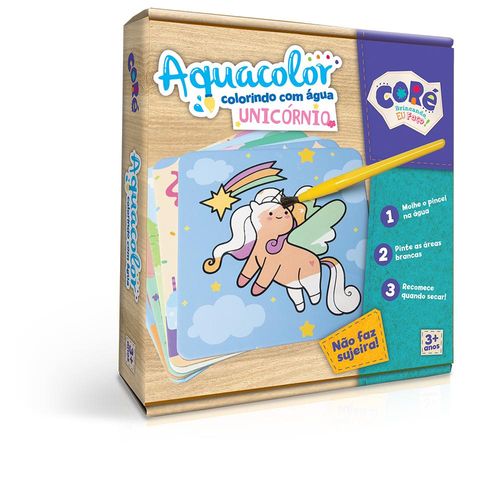 Conjunto de Artes - Aquacolor - Colorindo Com Água - Unicórnio - 6 Cartelas 1 Pincel - Toyster