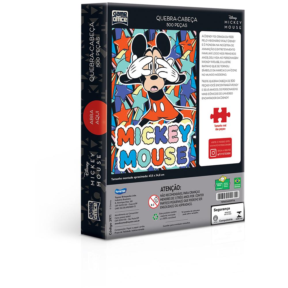 Quebra-Cabeça - Disney - Mickey Mouse - 500 Peças - Game Office - Toyster