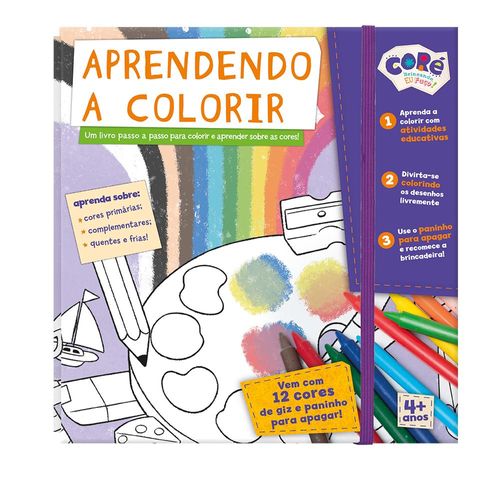 Conjunto de Artes - Coré - Aprendendo a Colorir - 12 Cores 1 Paninho - Toyster