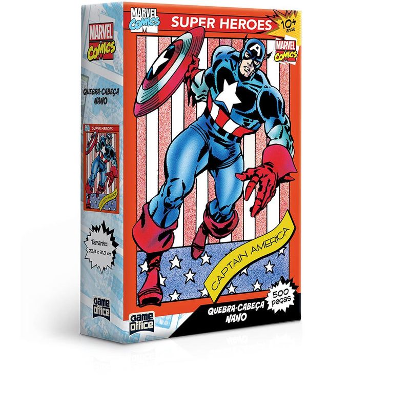 Quebra-Cabeca---Marvel-Comics---Capitao-America---500-Pecas---Game-Office---Nano---Toyster-0