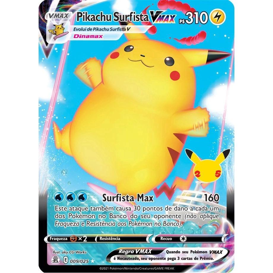 Carta Pokémon Pikachu Surfista Vmax Celebrações - Ri Happy