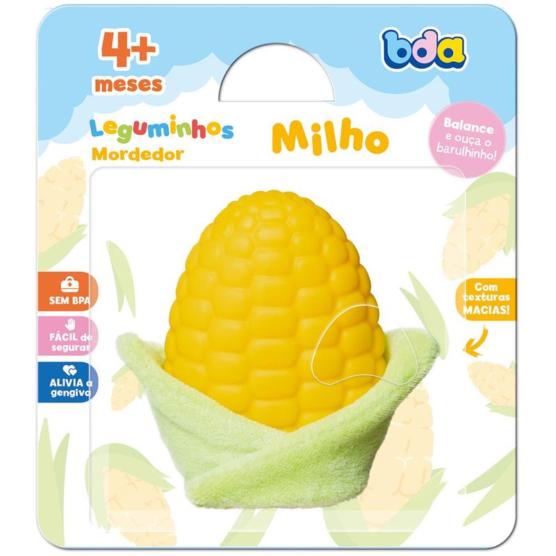 Mordedor-Infantil-com-Chocalho---Toyster---BDA---Leguminhos---Milho---Amarelo-0