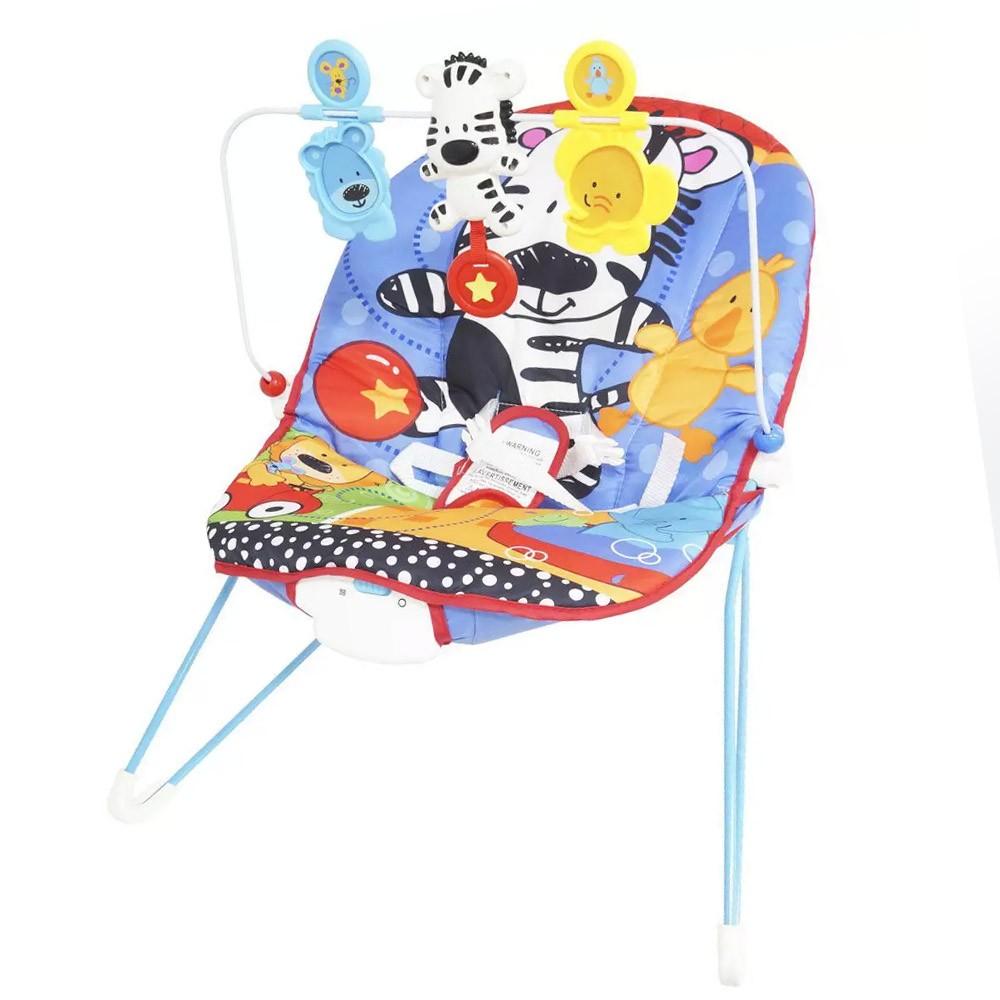 Cadeira Bebê Descanso Acolchoada Vibratória Musical Função Balanço até  11,3kg BW094AZ - Azul