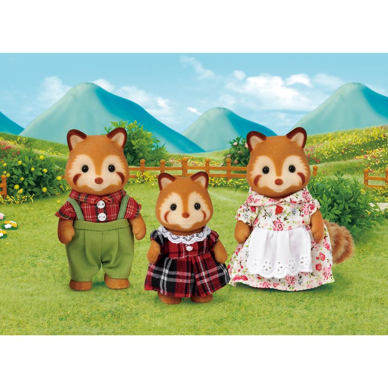 Sylvanian-Families---Familia-dos-Pandas-Vermelhos---Noz---Epoch