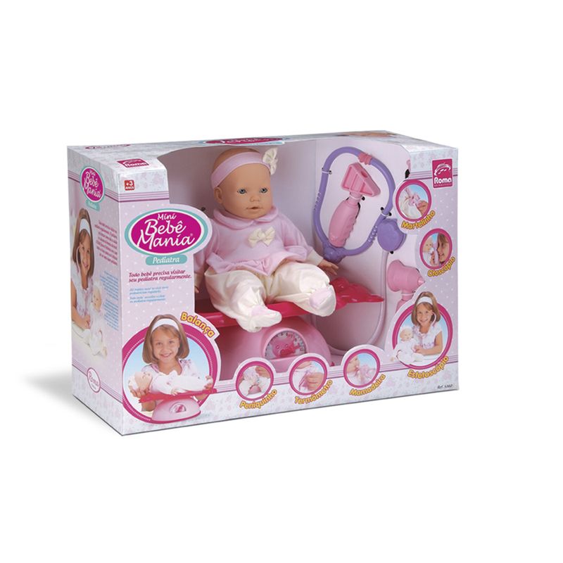 Boneca---Mini-Bebe-Mania---33-cm---Pediatra---Roma-Jensen