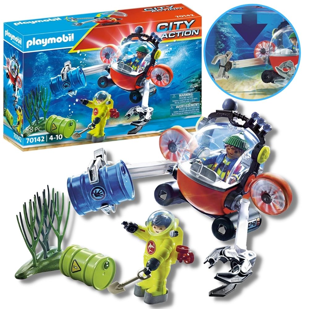 Playmobil City Actio Expedição Ambiental Boat Mergulho 70142 - Ri