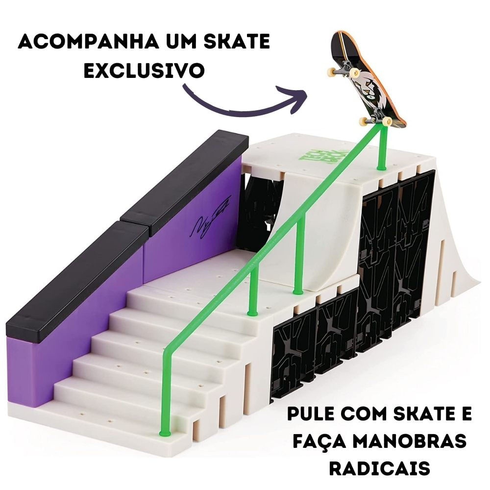 Pista Sk8 Garage Tech Deck - Rampa e Skate de Dedo - Sunny - JP