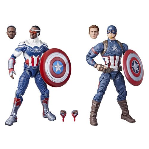 Conjunto Bonecos Articulados - Marvel - Capitão America - Sam Wilson e Steve Rogers - 15 cm - Hasbro
