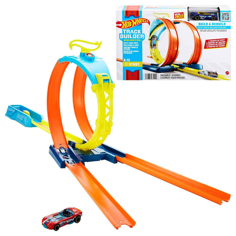 Conjunto Pista De Percurso Hot Wheels Track Builder Caixa De Choques  Extremos Com 1x Carrinho Mattel