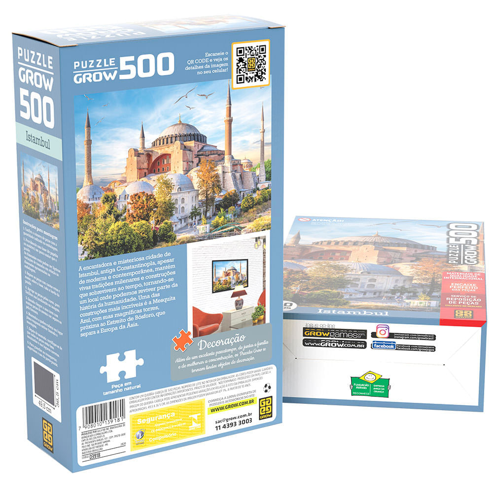 Quebra-Cabeça Duplo Skylines Cosmopolitas 500 Peças - Grow Quebra