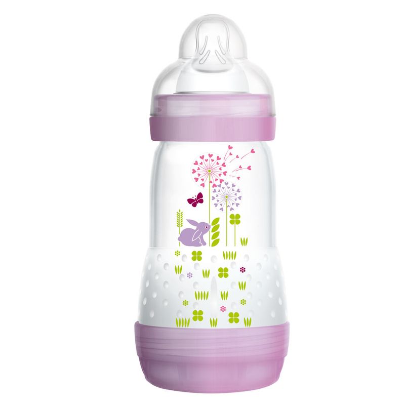 Mamadeira---First-Bottle-260Ml---Meninas---Coelho-Lilas---MAM
