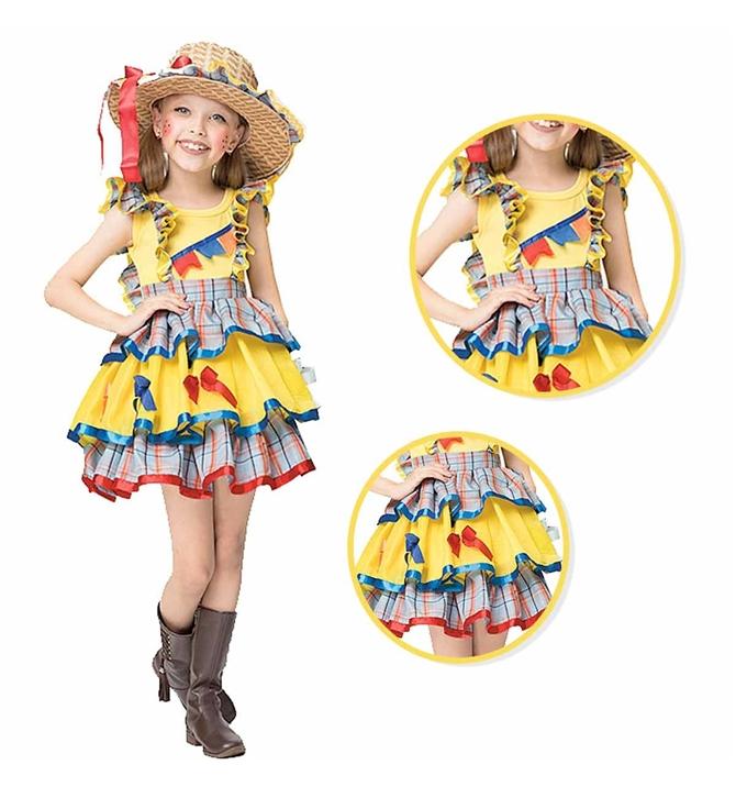 Vestido Festa junina Feminino Conjunto Camisa Xadrez + Tutu - Ri Happy